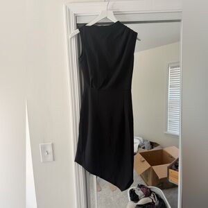 Elegant Asymmetrical Black Dress